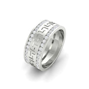 2.33Ct Round Cut Moissanite Men Unique Wedding Band Ring 14K Yellow Gold Plated